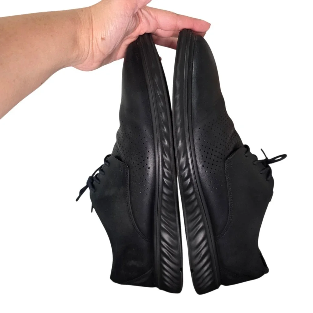 ECCO ST.1 Hybrid Lite Mens 45 Black Leather Dress Shoes Comfort